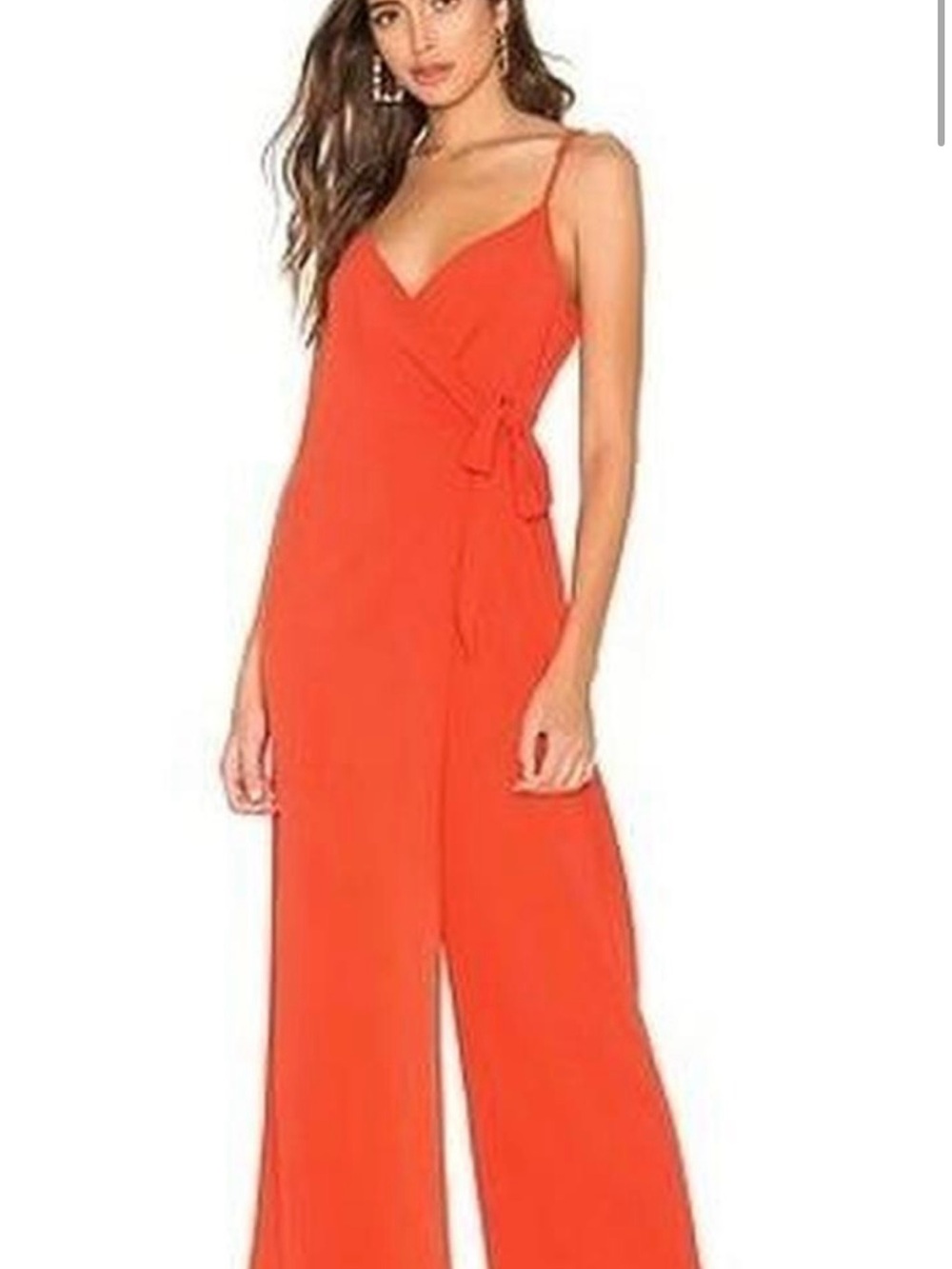 Orange Wrap Jumpsuit
